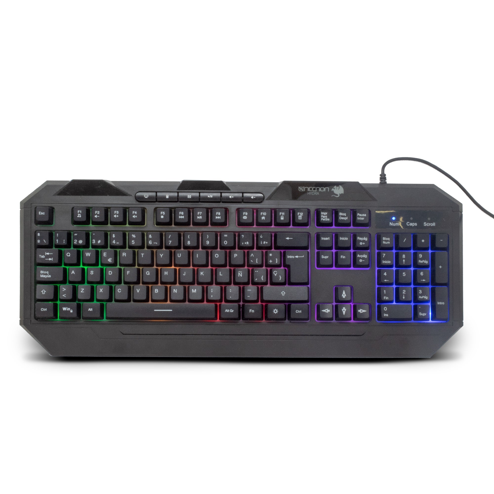 TECLADO GAMER NGK-HYDRA 114 TECLAS RETROILUMINADO LED MULTICOLOR DISENO ERGONOMICO 6 BOTONES MULTIMEDIA NEGRO - TECLADO GAMER NGK-HYDRA 114 TECLAS RETROILUMINADO LED MULTICOLOR DISENO ERGONOMICO 6 BOTONES MULTIMEDIA NEGRO -